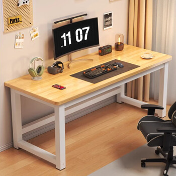 Baimuyuann e-sports table desktop computer table home widened solid wood grain game table ergonomic office study desk light wood grain color 80*40