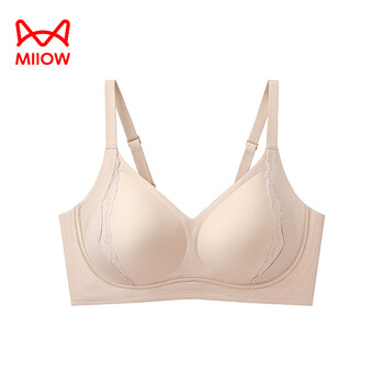 Miiow high-end adjustable underwear for women to push up small breasts, shrink secondary breasts and prevent sagging 2026 new lace women's bra skin color (both shaping and fashionable) m (34-75abc 80-105 pounds)