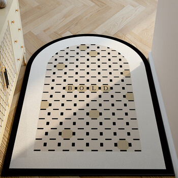 Fantasy retro wipe-free entry door floor mat checkerboard door mat entrance mat home door mat carpet karu curved 120x140cm