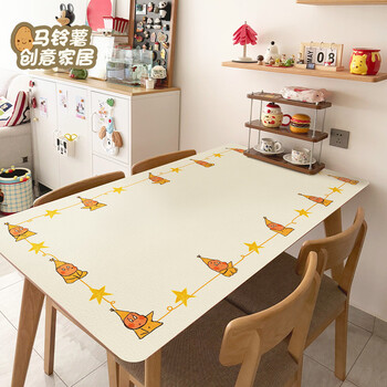Fantasy table mat, high-end dining table mat, oil-proof and waterproof, no-wash tablecloth, insulated coffee table table mat, long table mat + circle of stars 80x140cm, worry-free after-sales guarantee for you