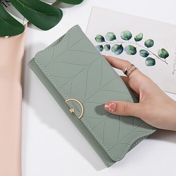 Woodpecker (tucano) wallet women's niche design 2026 new simple folding long wallet small fresh trendy handbag women's small bag hand matcha green
