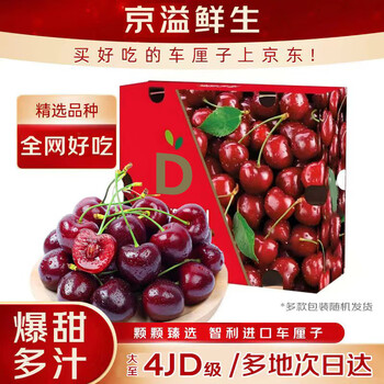 Jingyi fresh chilean cherries 4j grade jd/sf-next day delivery to many places 5kg imported fruit new year gift box 5kg (net weight) original box large fruit j grade 26-28mm