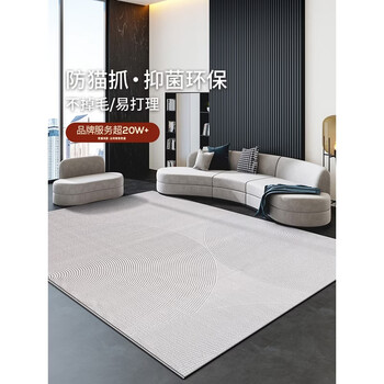 Yusenyi plain color high-end carpet, italian minimalist gray living room sofa coffee table cushion, hand washable bedroom bedside warm place pran+21732 (fine line) 2.4x3.4 meters (suitable for 4 people or l-shaped sofa)