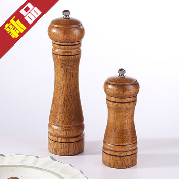 He jiagong oak pepper grinder kitchen household seasoning bottle wooden retro creative black pepper grinder manual oak grinder 5 inches