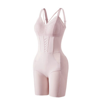 One-piece body-shaping garment with strapless breast pads, all-in-one postpartum body shaping, tummy-tightening, waist-raising, butt-lifting, body-sculpting garment. skin color m. reference weight 80~95