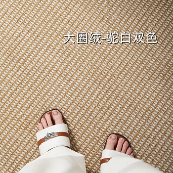 Fantasy japanese linen carpet, living room, imitation sisal cat scratching rug, special floor mat for photo studio, bedroom bay window, camel white two-color, upgraded large loop pile imitation sisal 50 80cm, anti-cat scratch material, machine washable without deformation