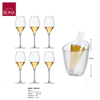 Rona white wine glass decanter set crystal glass luxury wine glass conical ice wine dispenser swan white wine glass * 6 pieces + amphora decanter 4 free