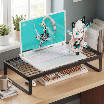 Kunfeng notebook base support rack barbecue rack home desktop computer monitor cooling rack desktop screen elevated rack black extra small foldable dense mesh model applicable below 8 inches