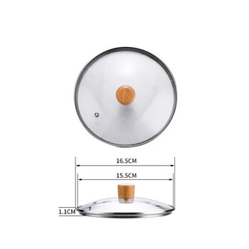 Tuojin imported quality tempered glass pot lid from japan, household snow flat pot lid, wok lid, universal explosion-proof transparent pot lid, 16cm tempered glass lid_suitable for snow flat pot