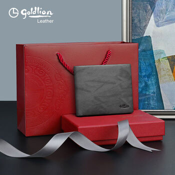 New simple wallet men's genuine leather top layer cowhide business fashion coin clip wallet light luxury leather wallet gray a style fa733179-364