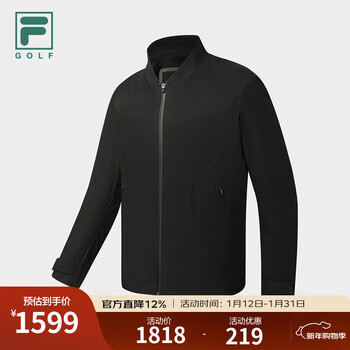 Fila official men's woven jacket 2025 winter new golf sports basic jacket top black bean black-bk m 170/92a/m