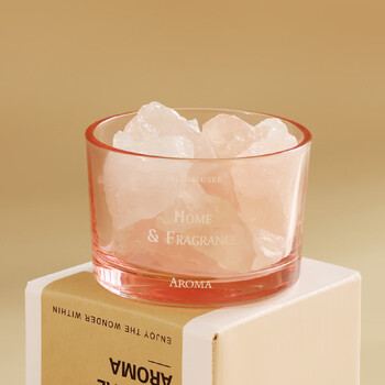 Shantou lincun expanded stone essential oil fire-free aromatherapy crystal ornaments bedroom fresh lavender first release pink crystal cup set does not contain essential oils