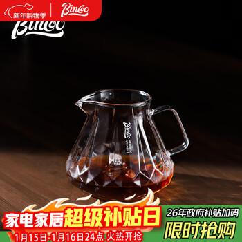Bincoo glass hand brewed coffee pot cooled iced american tasting cup cold brew pot hand brewed sharing pot