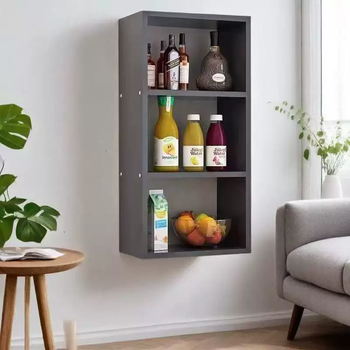 Yusenyi wall bookshelf wall-mounted bedroom wall storage rack hotel wine rack wall cabinet wall cabinet wall-mounted bookshelf length 30 height 120 depth 20 black