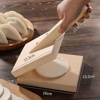 Enshou rice dumpling skin press, household steamed bun rice cake dough mold, qingming fruit wood dumpling skin press, solid wood skin press