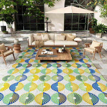 Fantasy outdoor courtyard mat or terrace mat dark green+03 120x160 cm