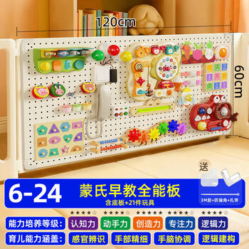 Yong huan busy board house fence pendant wall early education accessories montessori early education all-purpose includes bottom board + 21 toys