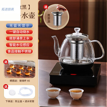 Tuojin japan imported quality fully automatic water filling electric kettle tea making machine embedded bottom pumping black automatic bottom water filling filter + water pipe 1ml