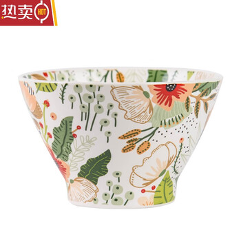 Tuojin colorful cloud flower bowl home rice bowl set french pastoral style bowl spoon tall bowl colorful cloud flower bowl colorful cloud flower bowl