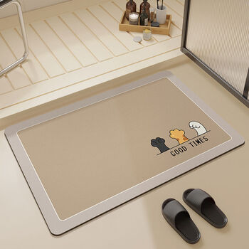 Fantasy bathroom floor mat, bathroom mat, soft absorbent, quick-drying, bathroom door mat, cat claw khaki 40x60cm, environmentally friendly, odorless, value-for-money experience model