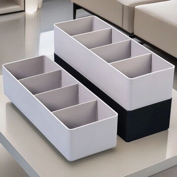 Fantasy storage box rectangular organizing box dormitory debris classification separated storage box storage basket one partition tianhe blue