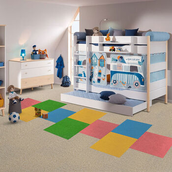 Fantasy carpet room soundproof square splicing living room bedroom full pet floor mat 105 (pink) 1 piece price (50 50cm) non-woven base