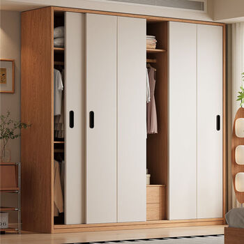 Fantasy sliding door wardrobe bedroom sliding door storage wardrobe 2.4m wide x 2.4m high three-door wardrobe nf level