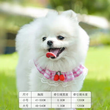 Miaopule amore puppy leash vest style small puppy pomeranian teddy bichon internet celebrity cute harness for walking pink s-small (3-8 catties recommended)