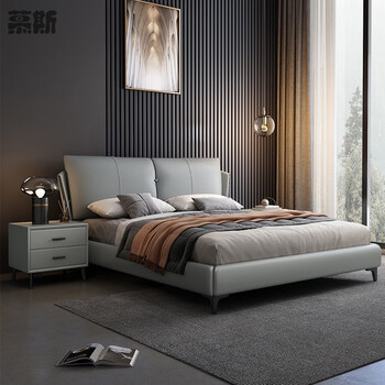 Mousse 2026 new high-end modern simple leather bed double bed master bedroom large bed storage wedding bed light luxury minimalist nordic single bed please note the color 1500mm*2000mm x frame structure