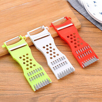 Pupan vegetable cutter, double-headed grater, peeler, stainless steel grater, multi-functional fruit plastic wire scraper, multi-function vegetable peeler, 1 random color