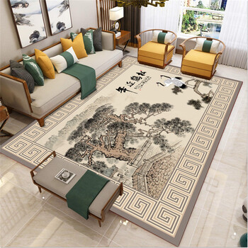 Fantasy modern new chinese style carpet living room coffee table blanket light luxury chinese style sofa floor mat bedroom bedside blanket baiwei chinese style 12 300x400 cm
