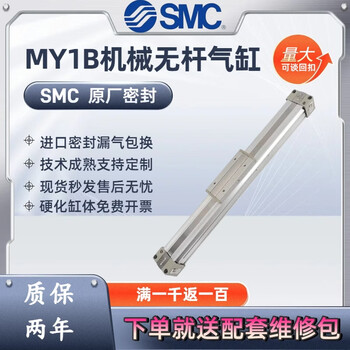 Smc rodless cylinder my1b16-100/20-200/25-500/32-800z/40-1000/50/63-1500z my1b50-1200