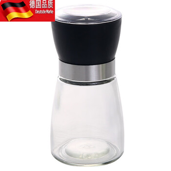 Tuojin manual glass black pepper grinder creative kitchen pepper mill black