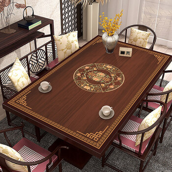 Beyzk solid wood mahogany desktop protection mat new chinese style table mat tablecloth no-wash oil-proof and waterproof wood grain new * four seasons peace 90*180cm