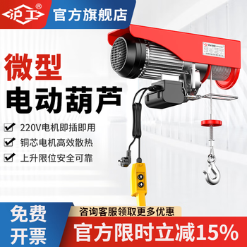 Hugong electric hoist mini household small crane 220v single phase small hoist wire rope hoisting crane hot sale! pa200 20 meters