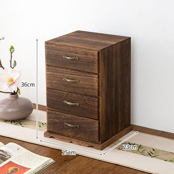 Yusenyi drawer-type storage box style storage box jewelry box storage box charcoal color large four-layer extra seat model