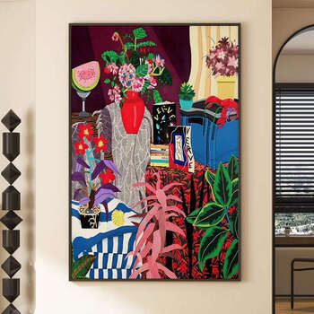 Yusenyipai living room decoration painting della retro floral sofa background wall painting entrance hall hanging painting x style 30x40 cm light luxury gold frame texture high-definition texture surface