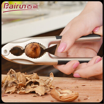 He jiagong walnut clip pecan clip household pine nut hazelnut shell opener small clamp walnut artifact stainless steel pliers firm a zinc alloy walnut clip