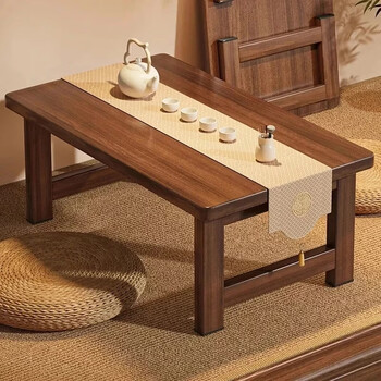 Zhuobo coffee table bay window table kang table bed table folding table small table bz52 walnut color 80*40cm
