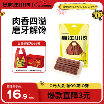 Crazy puppy pet dog snacks teddy golden retriever puppy adult dog training reward golden shredded beef strips 170g