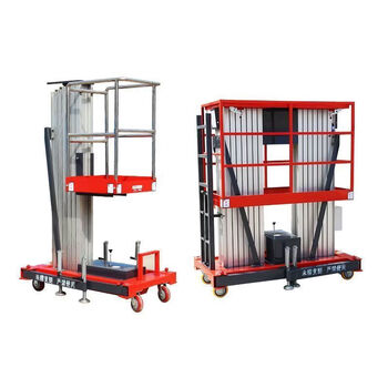 Hanoufei aluminum alloy lift lifting platform 10 meters single and double column small electric folding lift operation lifting platform single column rises 4 meters and has a load of 125kg