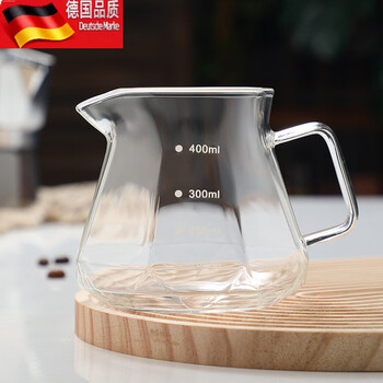 Tuojin high borosilicate glass hand-pour pot with scale v60 filter cup heat-resistant thickened coffee pot 400ml_zhengshi sharing pot