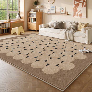 Y u-live carpet living room log antique style 2025 new retro no-wash and wipeable home sofa no-care bedroom floor mat s imitation cashmere-autumn annual rings 300*450cm super large living room preferred