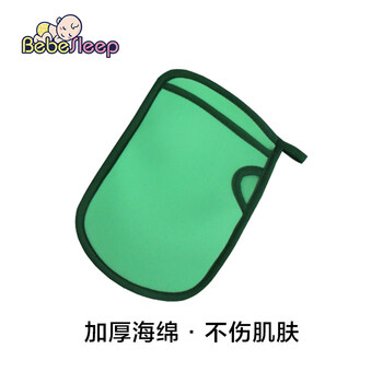 Shantou lincun baby painless bathing artifact thickened double-sided sponge gloves, mint green, upgraded and thickened, soft and will not hurt the skin