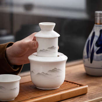 Yusenyi ceramic portable wine warmer chinese style two liang wine warmer chinese single wine splitter household wine warmer customized chinese white wine warmer set + simple pack 100ml