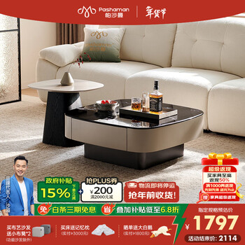 Pashaman italian minimalist microcrystalline stone coffee table combination living room home high-end atmospheric marble light luxury coffee table table 3060 0.85m coffee table + 0.55m side table (3060) designer new style