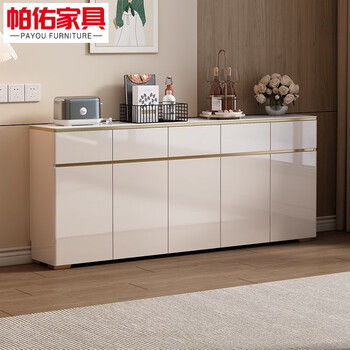 Payou sideboard integrated against the wall 2026 new light luxury paint multi-functional wine cabinet tea cabinet living room home storage cabinet bright paint 120 long 40 wide 87 high including delivery and installation