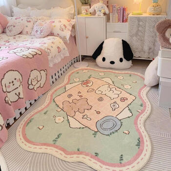 Fantasy carpet bedroom bedside blanket girly pink living room sofa room girl room floor mat grass musk shaped purple 140x200cm