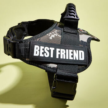 Explosion-proof neck collar dog chest baby bag traction rope corgi border collie golden retriever samoyed vest-style traction camouflage green single-piece harness, wireless xl-extra large