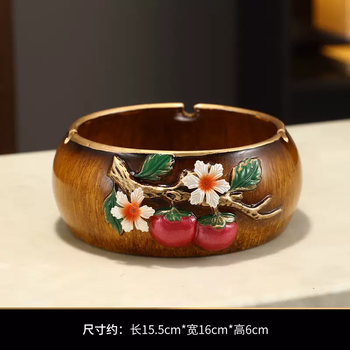 Yusenyi new chinese persimmon tissue box multifunctional living room coffee table remote control storage box toilet paper box high-end light luxury place wood grain persimmon ashtray